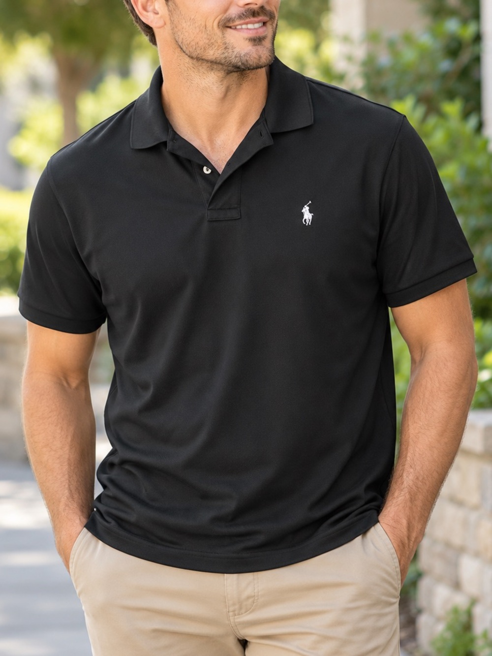 Polo Ralph Lauren Performance Black Short Sleeve Polo Shirt Men’s Med